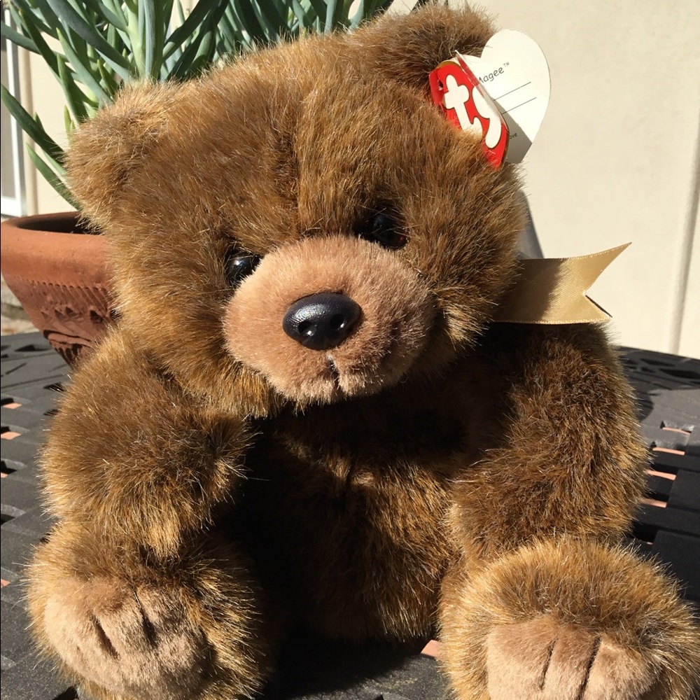 Ty “Magee” plush bear w/tags,Vintage&RARE, from 1998, very soft, clean, huggable